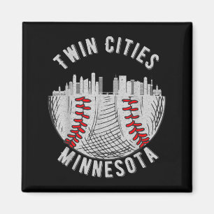 Íman Gêmeas Cidades Minnesota Mn Beisebol Skyline St