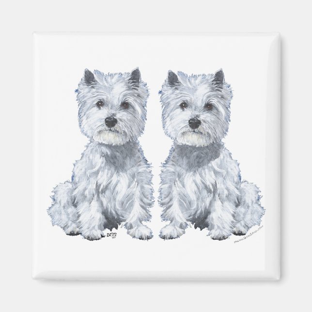 Íman Gêmeos West Highland White Terrier (Frente)
