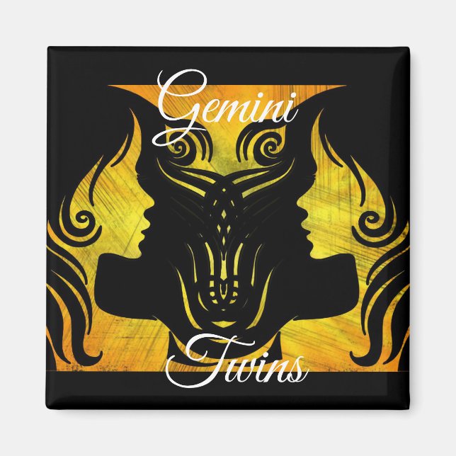 Íman Gemini Gêmeos Símbolo do Horoscópio Zodiac (Frente)