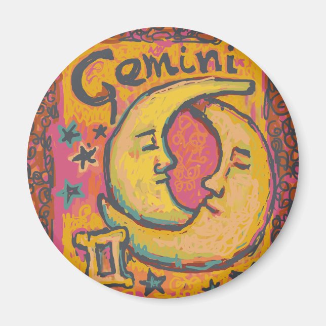 Íman Gemini, produtos de astrologia personalizáveis (Frente)