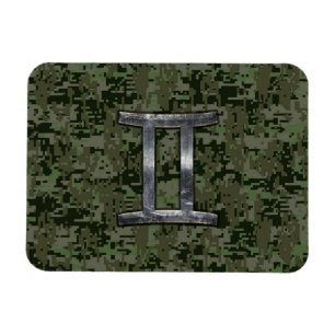 Íman Gemini Zodiac - Sinal de Camo Digital Verde