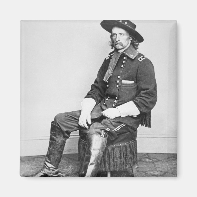 Íman General George A. Custer (foto b/w) (Frente)