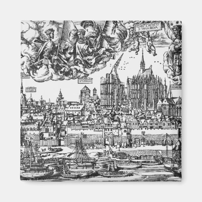 Íman General View of Cologne, 1531 (gravura) (b/w pho (Frente)