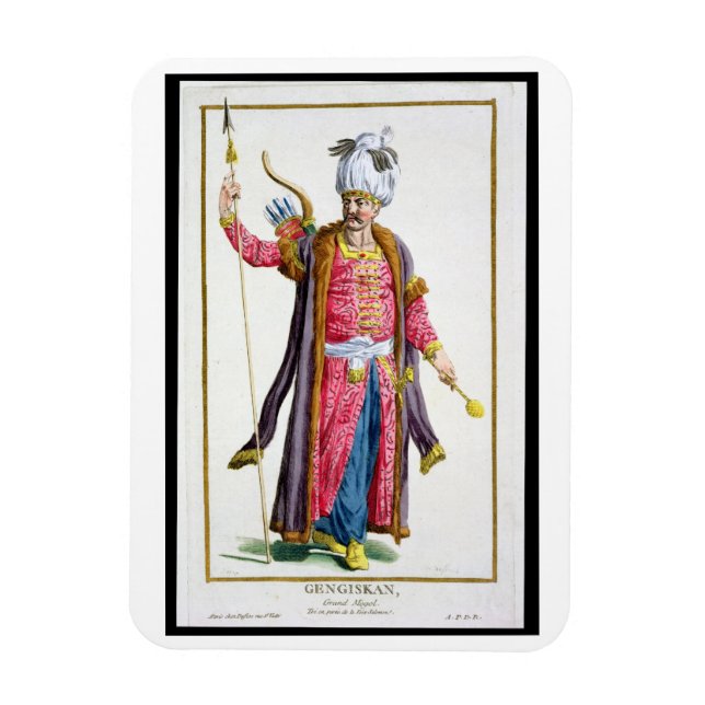 Íman Genghis Khan (c.1162-1227) de "Receuil des Estam (Vertical)