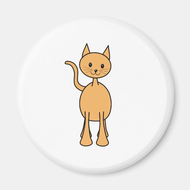 Íman Gengibre Gengibre. Cartoon Laranja Cat. (Frente)