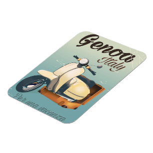 Íman Genoa Italia para um poster vintage das férias