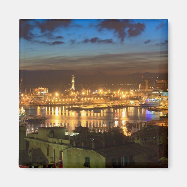 Íman Génova e o porto à noite (Frente)