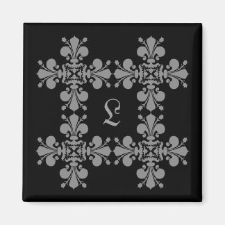 Íman Geograma elegância gótica fleur de lis damask