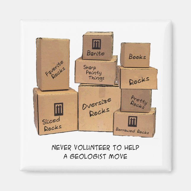 Íman Geólogo Movendo Magneta Humor (Frente)