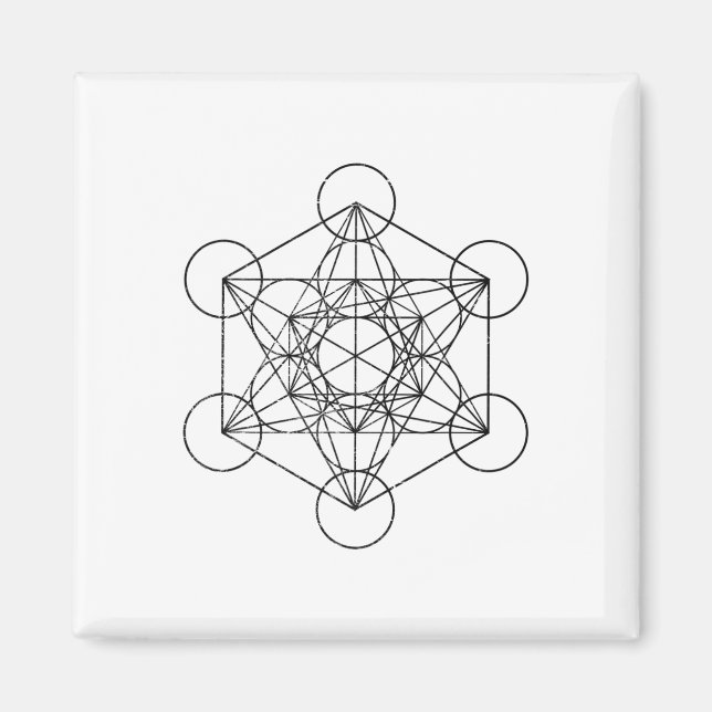 Íman Geometria Sagrada Cubo de Metatron Psicodélico Vin (Frente)