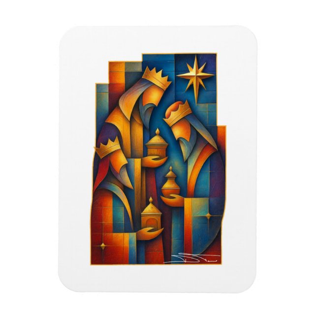 Íman Geometric Magi - Three Wise Men Christmas Star Art (Vertical)