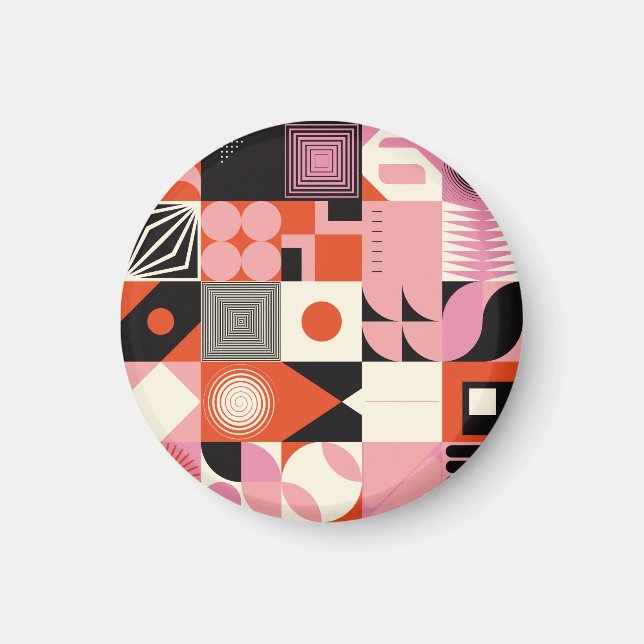 Íman Geométrico escandinavo: Padrão Trabalho de arte co (Frente)