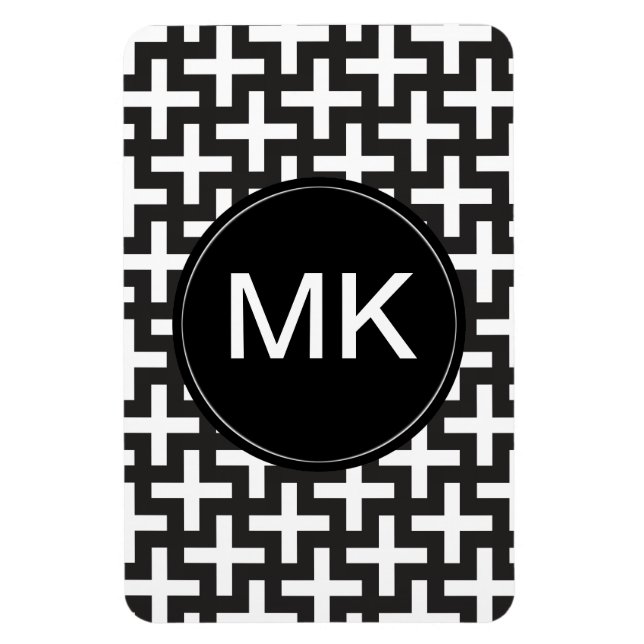 Íman Geométrico preto e branco (Vertical)