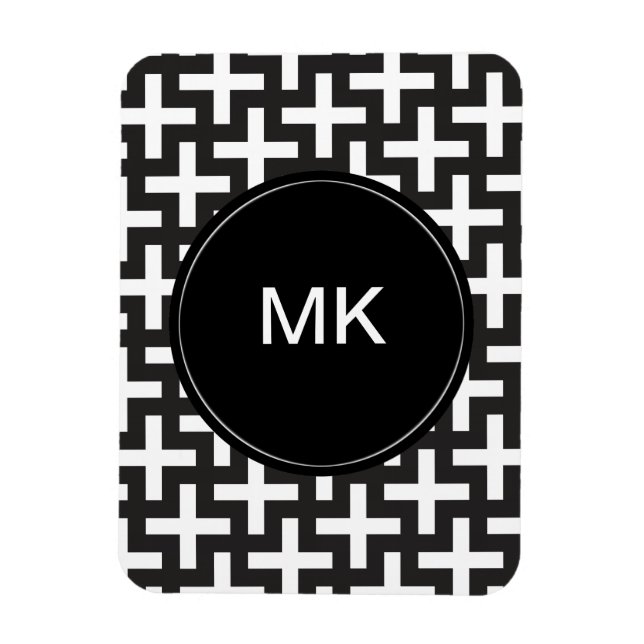 Íman Geométrico preto e branco (Vertical)