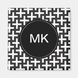 Íman Geométrico preto e branco