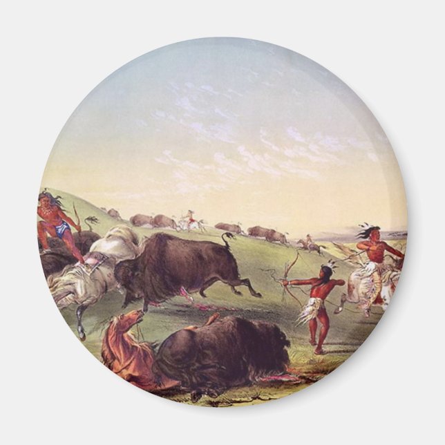 Íman George Catlin - Buffalo Hunt (Frente)