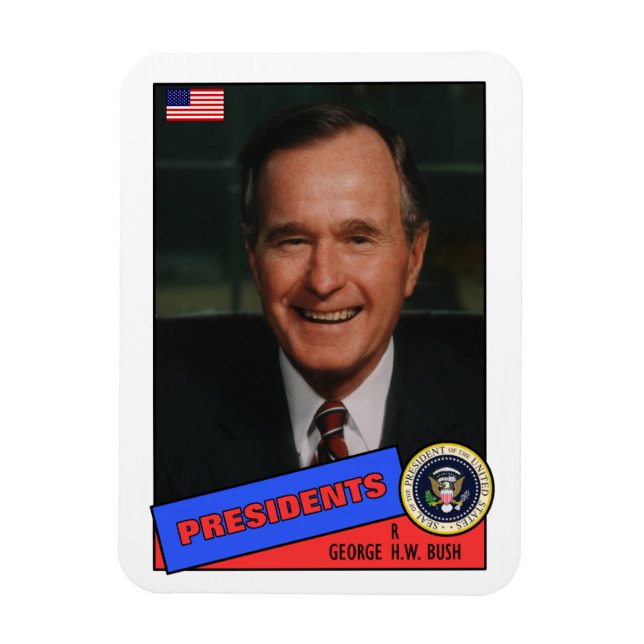 Íman George H.W. Bush Baseball Card (Vertical)