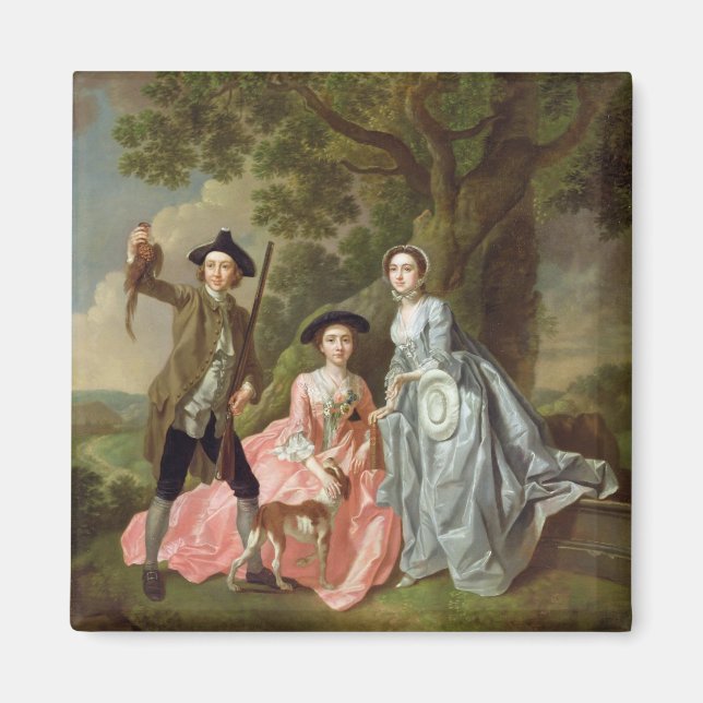 Íman George Rogers com sua esposa, Margaret e sua irmã (Frente)