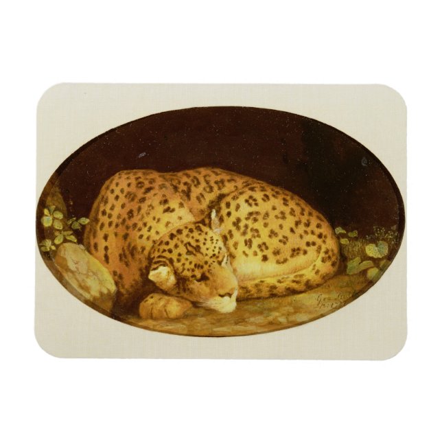 Íman George Stubbs | Leopardo dormente, 1777 (esmalte l (Horizontal)