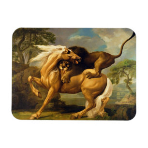 Íman George Stubbs   um leão que ataca um cavalo,