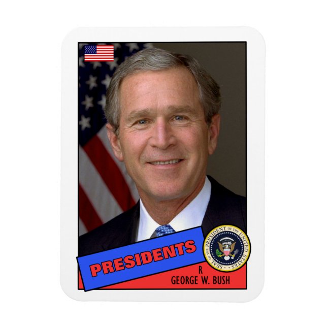 Íman George W. Bush Baseball Card (Vertical)