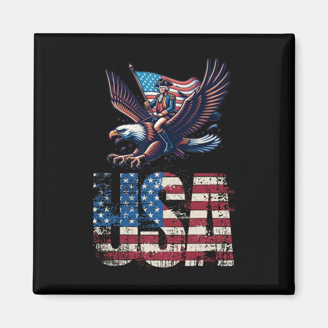 Íman George Washington Dirigindo Uma Águia Cálida 4 De  (Frente)