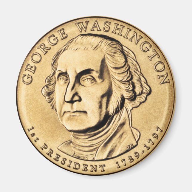 Íman George Washington Presidencial $1 Moedas (Frente)