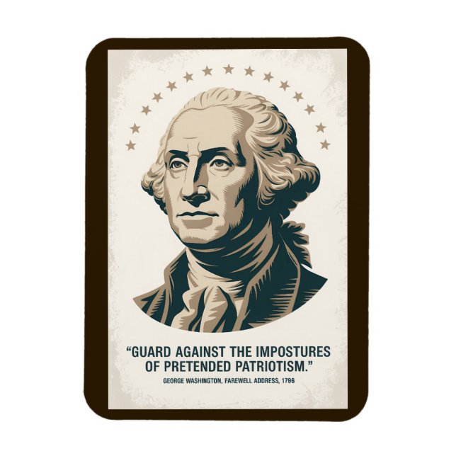 Íman George Washington Quote American President Art (Vertical)