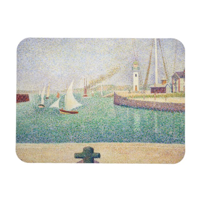 Íman Georges Seurat - Entrada do porto de Honfleur (Horizontal)