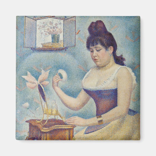 Íman Georges Seurat - Jovens mulheres se alimentando (Frente)