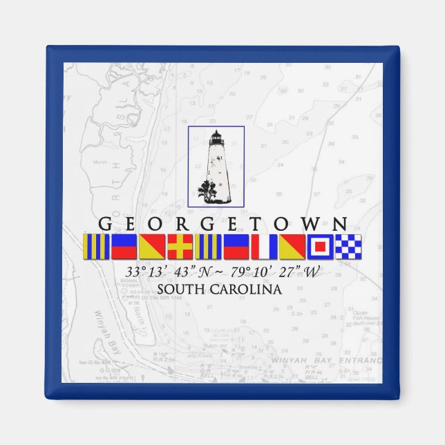 Íman Georgetown SC Marine Signal Flag Magnet (Frente)