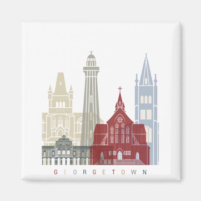 Íman Georgetown skyline poster (Frente)