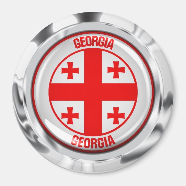 Íman Georgia Round Emblem (Frente)