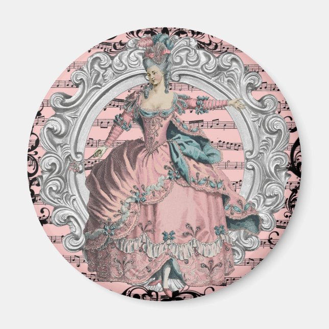 Íman Georgian Lady Dancing - Pink and Blue (Frente)