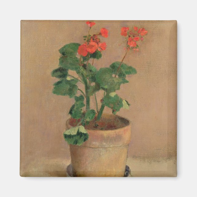 Íman Geraniums in a Pote, c.1905 (oil on canvas) (Frente)