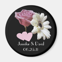 Gerbera Daisy & Rosa Wedding Magnet