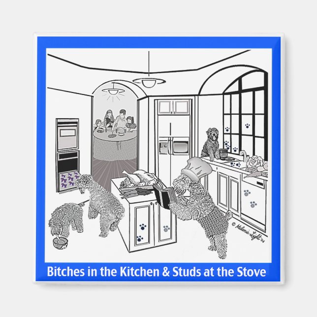 Íman Gerente: Wheaten Terrier: "Studs At the Stove" (Frente)