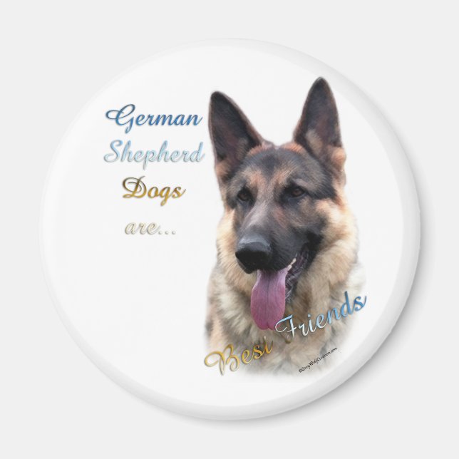 Íman German shepherd Cachorro Melhor Amigo 2 - Magnet (Frente)