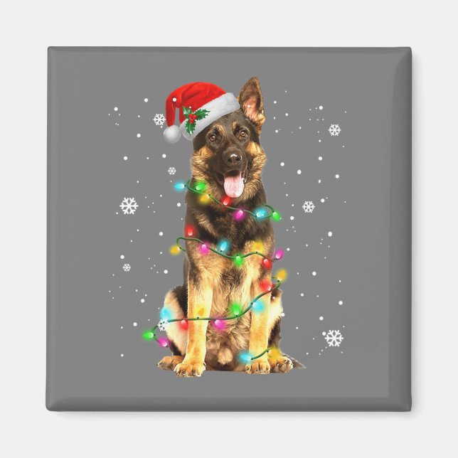 Íman German shepherd Cão Árvore Natal Doce Natal Xmas (Frente)