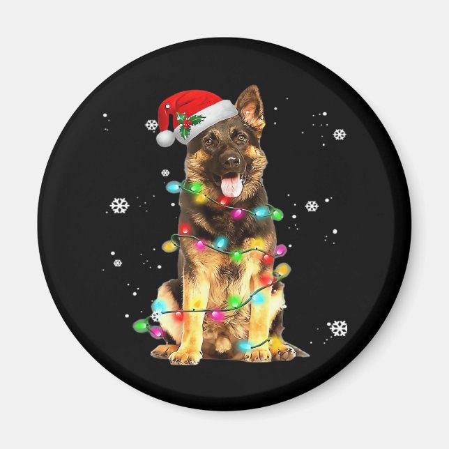 Íman German shepherd Cão Árvore Natal Doce Xmas Do (Frente)