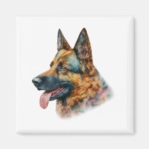 Íman German shepherd de Aquarela