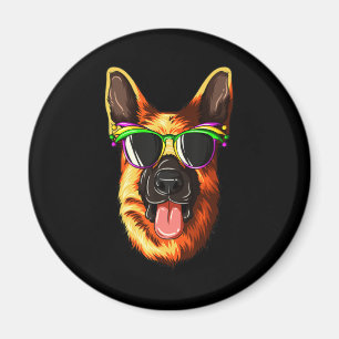 Íman German shepherd de Máscara do Carnaval Mardi Gras