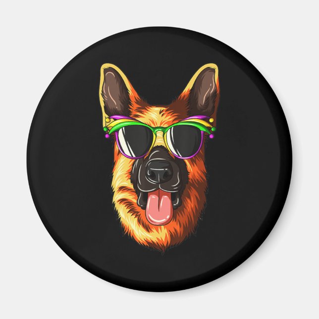 Íman German shepherd de Máscara do Carnaval Mardi Gras (Frente)