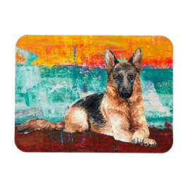 Íman German shepherd de pintura artística