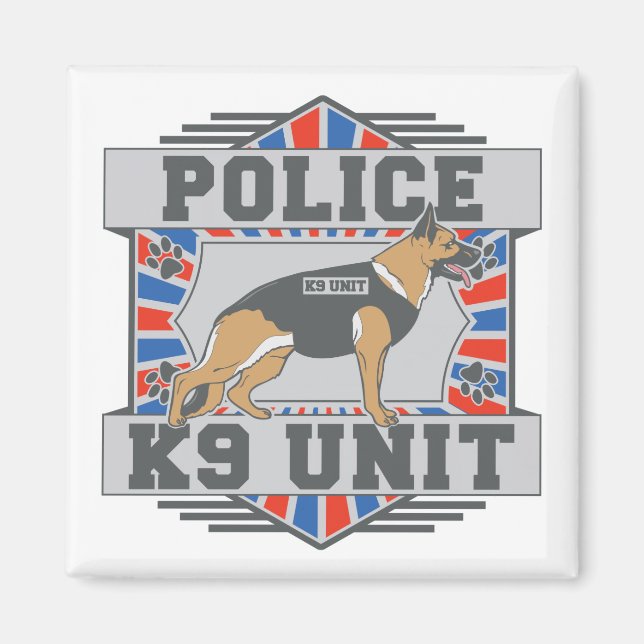 Íman German shepherd de Polícia da Unidade K9 (Frente)