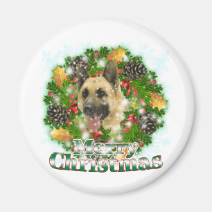 Íman German shepherd do Feliz Natal