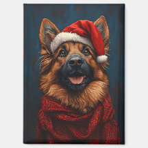 German shepherd em um Chapéu Santa