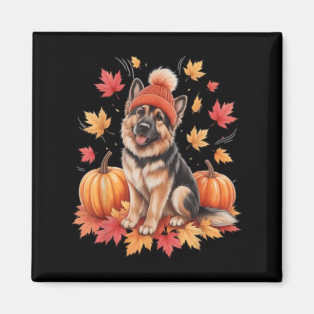 Íman German shepherd Engraçado Queda F Outono Deixa Cac (Frente)
