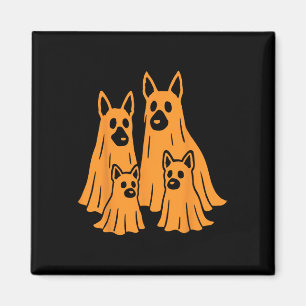 Íman German shepherd Halloween Ghost Family Engraçado C