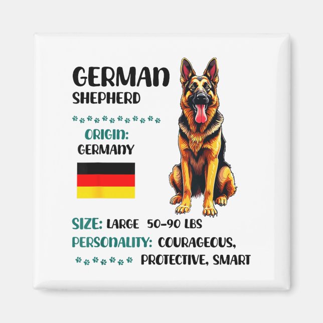 Íman German Shepherd Origin Funny German Shepherd Lover (Frente)